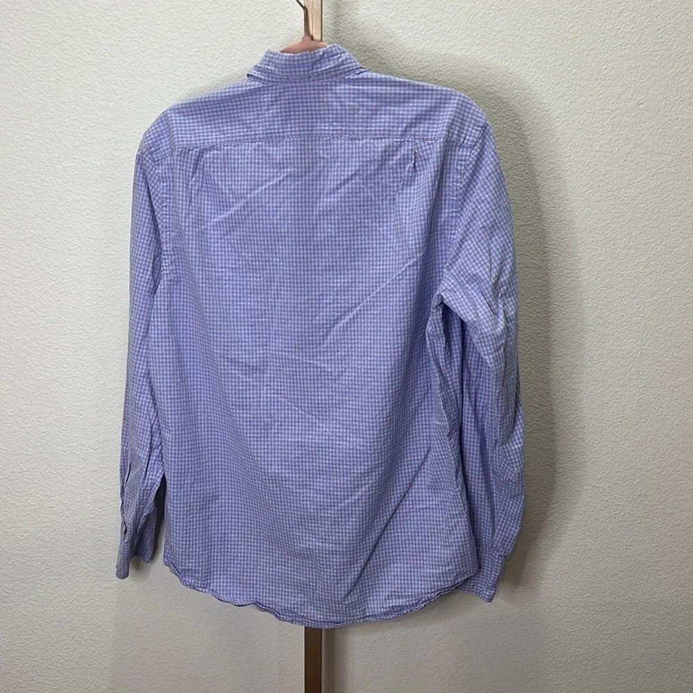 J. Crew long sleeve button down classic fit flex washed pink blue check Small